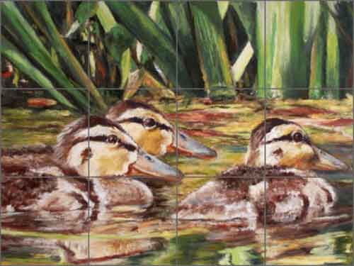 Three of a Kind by Diane Hughbanks Ceramic Tile Mural - DHA035