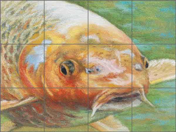 Koi by Debbie Hughbanks Ceramic Tile Mural DHA046