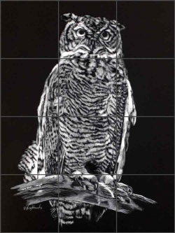 Night Owl by Debbie Hughbanks Ceramic Tile Mural DHA048