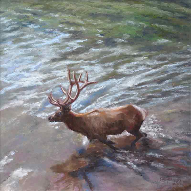 Elk River by Debbie Hughbanks Ceramic Accent & Decor Tile - DHA063AT