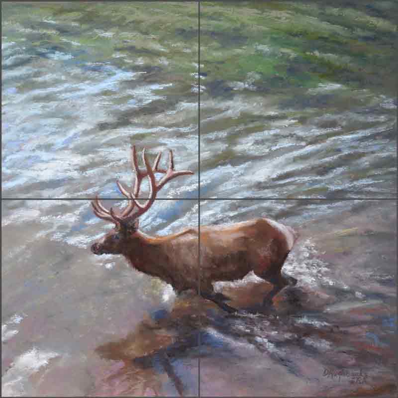 Elk River by Debbie Hughbanks Ceramic Tile Mural - DHA063