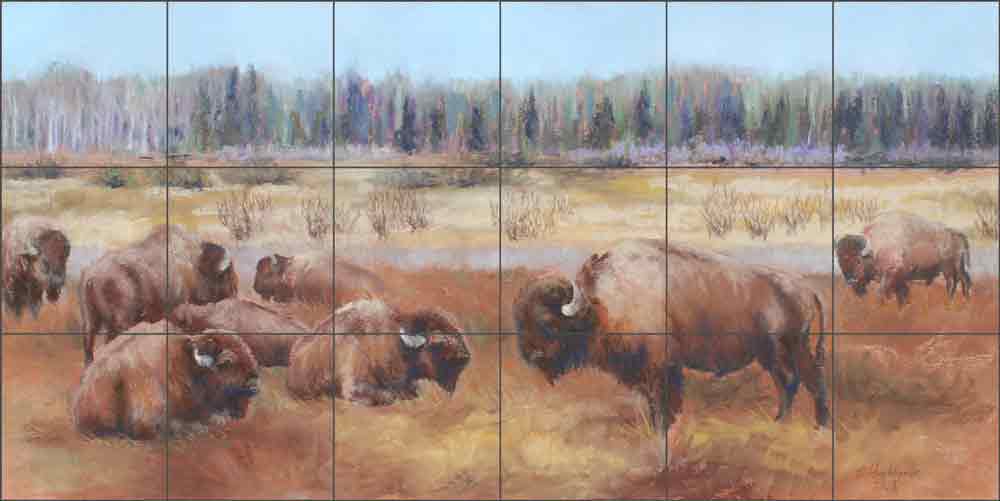 Monarchs of the Plains by Debbie Hughbanks Ceramic Tile Mural - DHA067