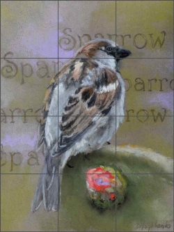 Sparrow by Debbie Hughbanks Ceramic Tile Mural - DHA073