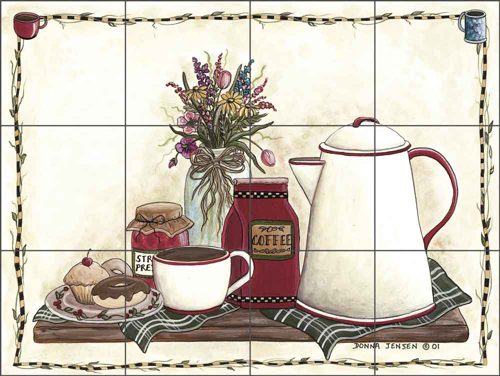 Coffee Time by Donna Jensen Ceramic Tile Mural - DJ001