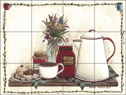 Coffee Time by Donna Jensen Ceramic Tile Mural - DJ001