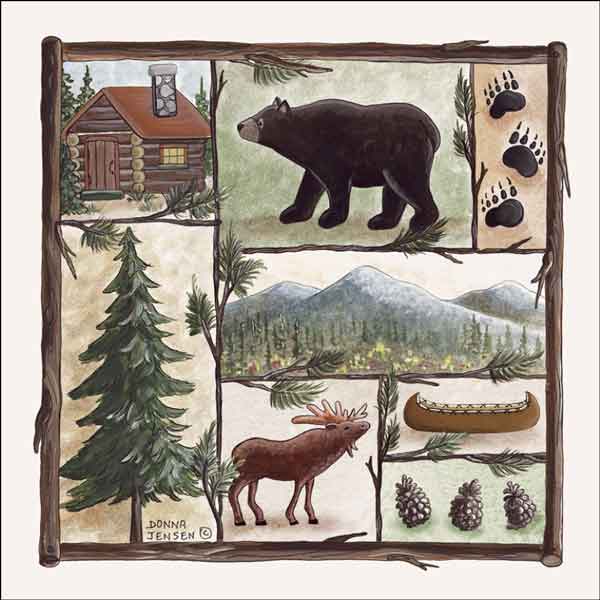 Cabin Fever II by Donna Jensen Ceramic Accent & Decor Tile - DJ002-2AT