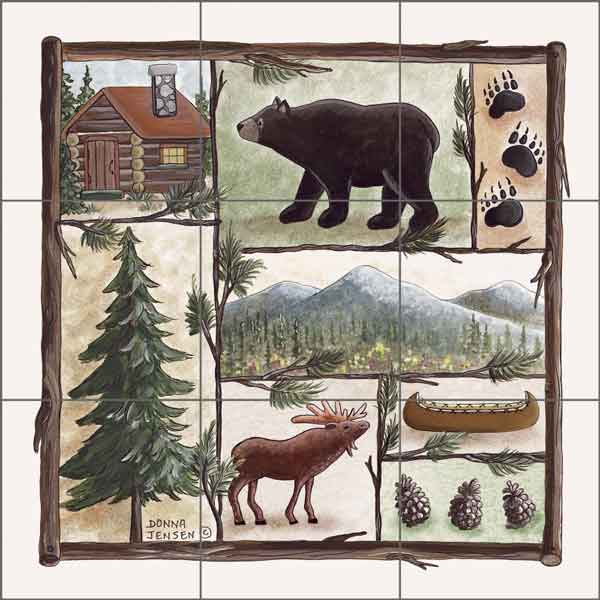 Cabin Fever II by Donna Jensen Ceramic Tile Mural DJ002-2