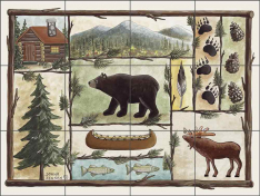 Cabin Fever by Donna Jensen Ceramic Tile Mural DJ002
