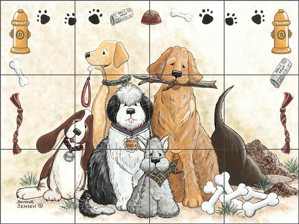 Pooch Patrol by Donna Jensen Ceramic Tile Mural - DJ004