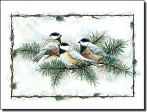 Donna's Chickadees by Donna Jensen Ceramic Accent Tile 8" x 6" - DJ006AT