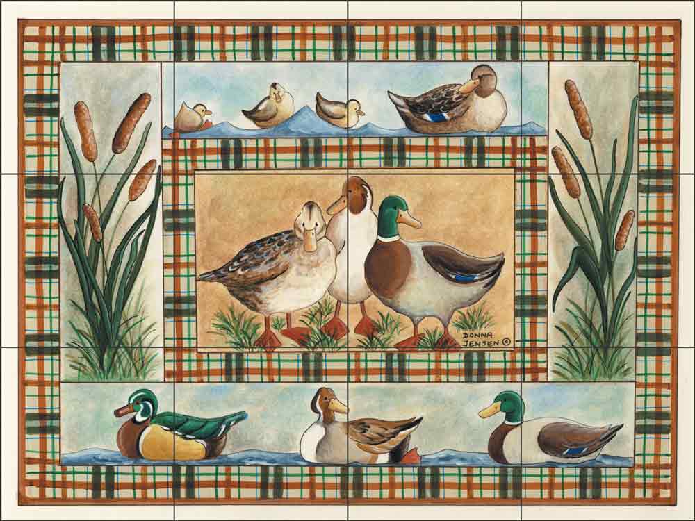 Mallards and Such by Donna Jensen Ceramic Tile Mural DJ008