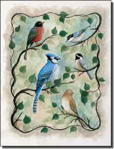 Jensen Birds Ceramic Accent Tile 6" x 8" - DJ010AT