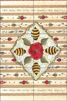 Bee Happy by Donna Jensen Ceramic Tile Mural DJ011