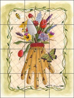 Gardening Delight by Donna Jensen Ceramic Tile Mural - DJ020