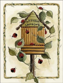 Ladybug Landing by Donna Jensen Ceramic Accent & Decor Tile - DJ024AT