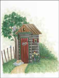 Jensen Outhouse Lodge Art Ceramic Accent Tile - DJ026AT