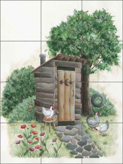 Stars and Moon by Donna Jensen Ceramic Tile Mural - DJ027