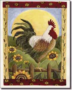 Rooster by Donna Jensen Ceramic Accent & Decor Tile 8" x 10" - DJ029AT