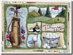 Jensen Golf Sports Glass Tile Mural 24" x 18" - DJ032