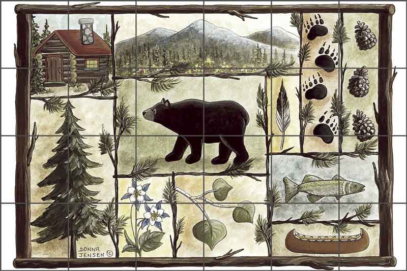 Woodland Sampler by Donna Jensen Ceramic Tile Mural DJ033