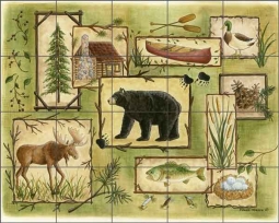Woodland Sampler II by Donna Jensen Ceramic Tile Mural DJ039