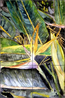 Bird of Paradise by Derek McCrea Ceramic Tile Mural DMA003