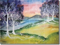 Chills II  by Derek McCrea - Ceramic Tile Mural 18" x 24" Backsplash