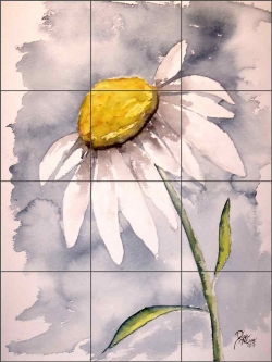 Daisy by Derek McCrea Ceramic Tile Mural DMA009