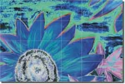 Sun Solarized V by Derek McCrea - Floral Ceramic Tile Mural 17" x 25.5"