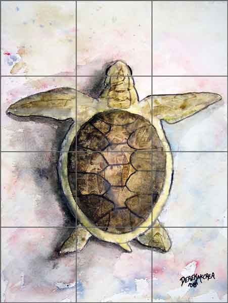 Sea Turtle by Derek McCrea Ceramic Tile Mural DMA018