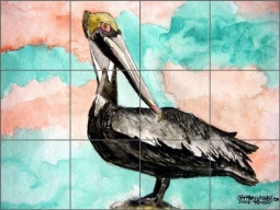 Pelican III by Derek McCrea Ceramic Tile Mural DMA025