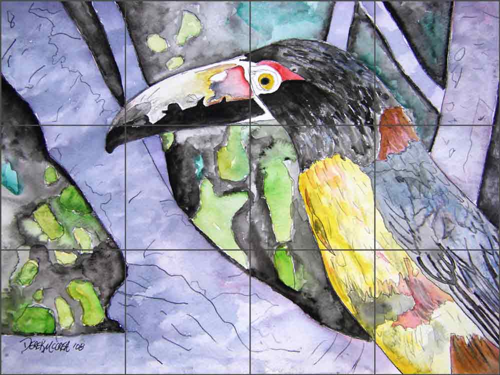 Toucan Bird by Derek McCrea Ceramic Tile Mural DMA053