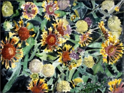 Indian Blanket Flowers by Derek McCrea Ceramic Tile Mural DMA076