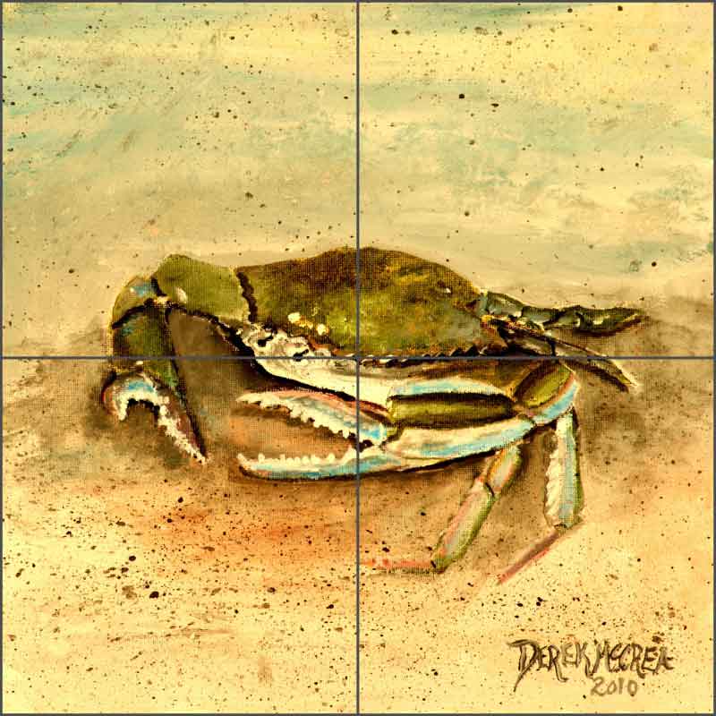 Crab by Derek McCrea Ceramic Tile Mural - DMA078