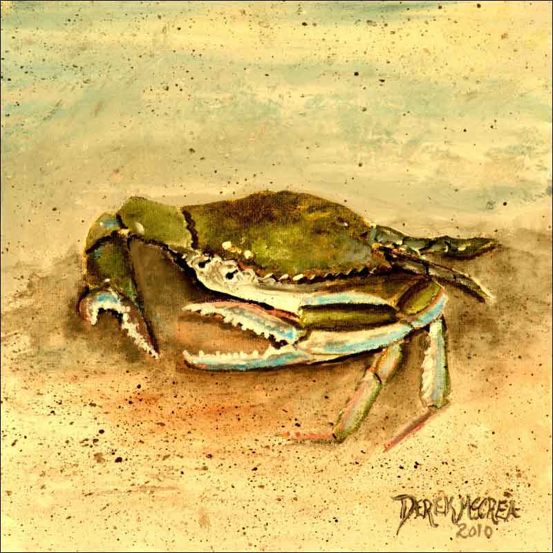 Crab by Derek McCrea Ceramic Accent & Decor Tile - DMA078AT