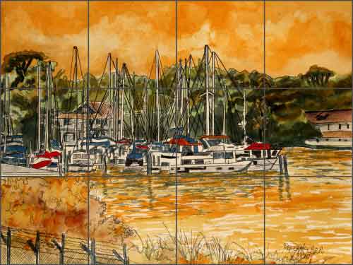 Sienna Marina by Derek McCrea Ceramic Tile Mural DMA083