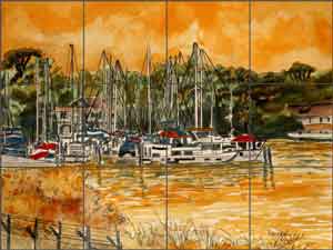 Sienna Marina by Derek McCrea Glass Tile Mural 24" x 18" - DMA083