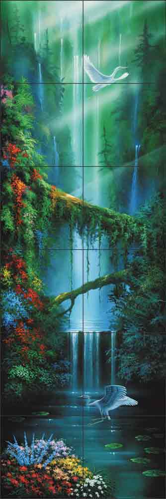 Serenity Falls by David Miller Ceramic Tile Mural DMA2008