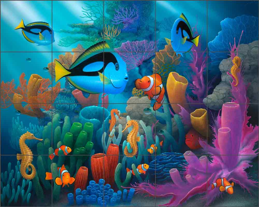 Friends of the Sea by David Miller Ceramic Tile Mural DMA2011