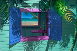 View of a View 1 by David Miller Ceramic Tile Mural DMA2029
