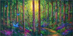 Forest Butterflies by David Miller Ceramic Tile Mural DMA2033