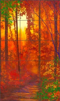 Scarlett Passion by David Miller Ceramic Tile Mural DMA2035