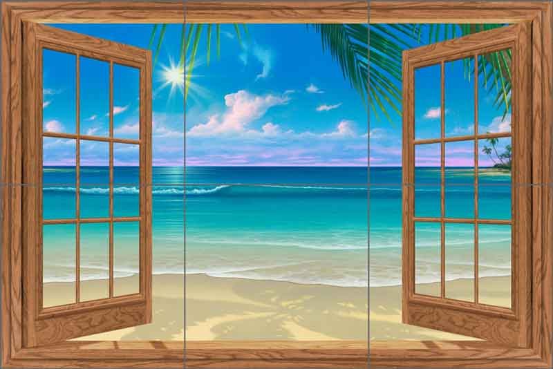 View of Paradise by David Miller Ceramic Tile Mural DMA2037