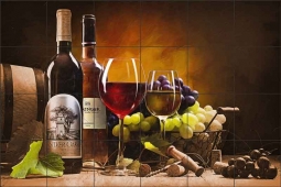 A Taste of Napa Valley by David Miller Ceramic Tile Mural - DMA2040