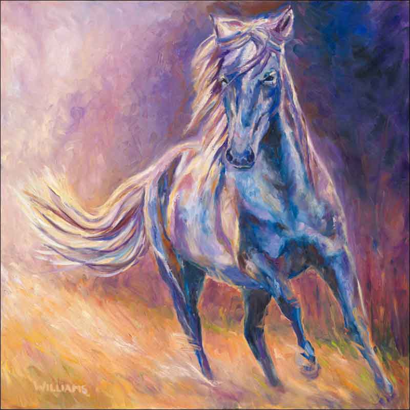 Afternoon Light on Blue Horse by Diane Williams Ceramic Accent & Decor Tile - DWA001AT