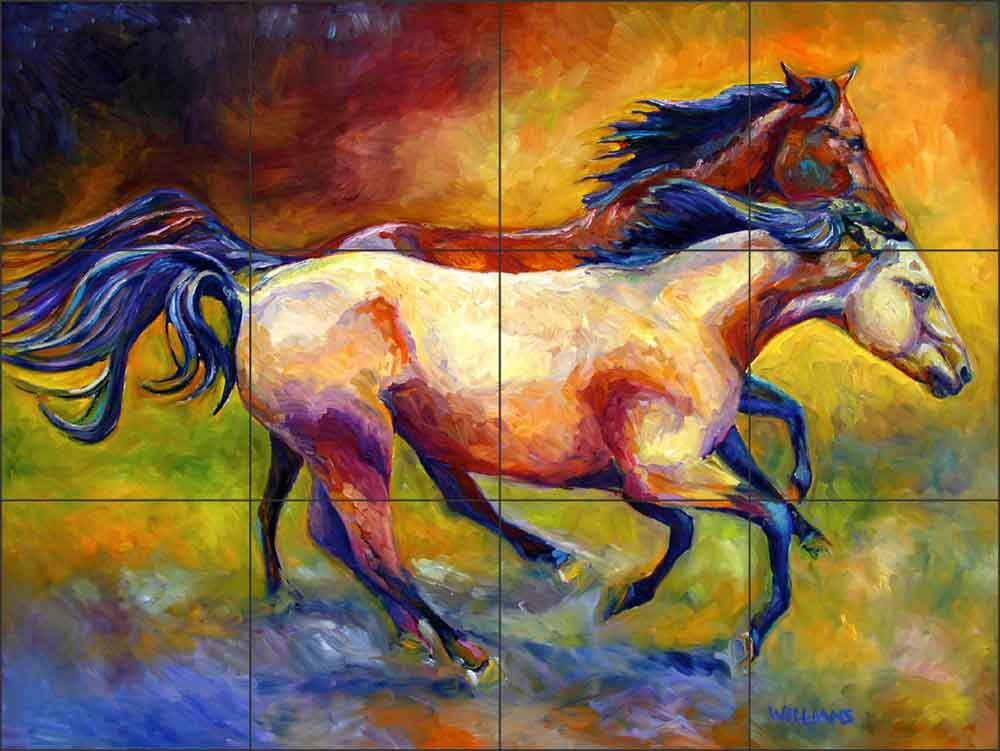 Buckskin & Bay by Diane Williams Ceramic Tile Mural - DWA006