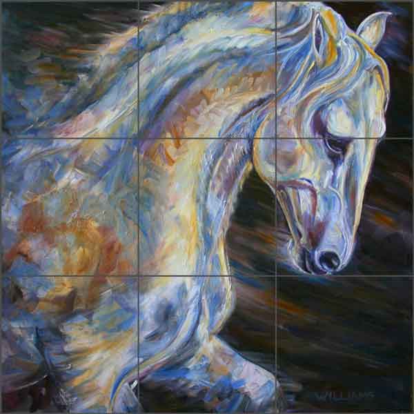 Lusitano Stallion - Move Within by Diane Williams Ceramic Tile Mural DWA013