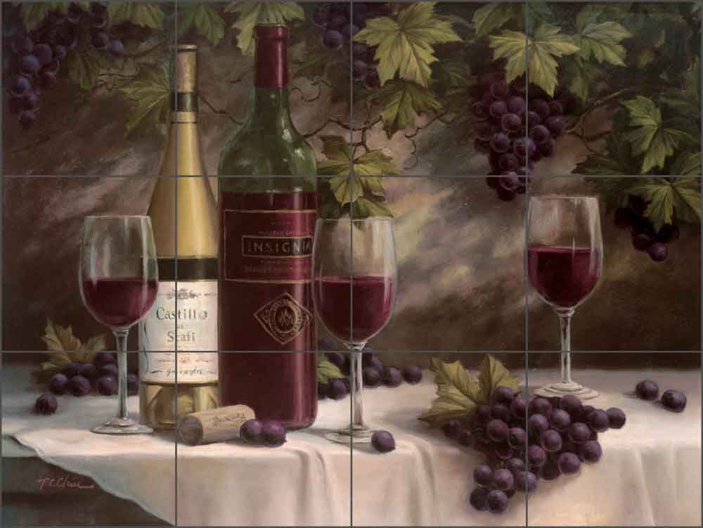Wine Insignia II by T. C. Chiu Ceramic Tile Mural - EC-TC007