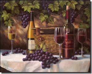 Chiu Wine Grape Ceramic Accent Tile 10" x 8" - EC-TC009AT