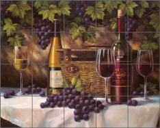 Insignia Wine by T C Chiu Ceramic Tile Mural - EC-TC009